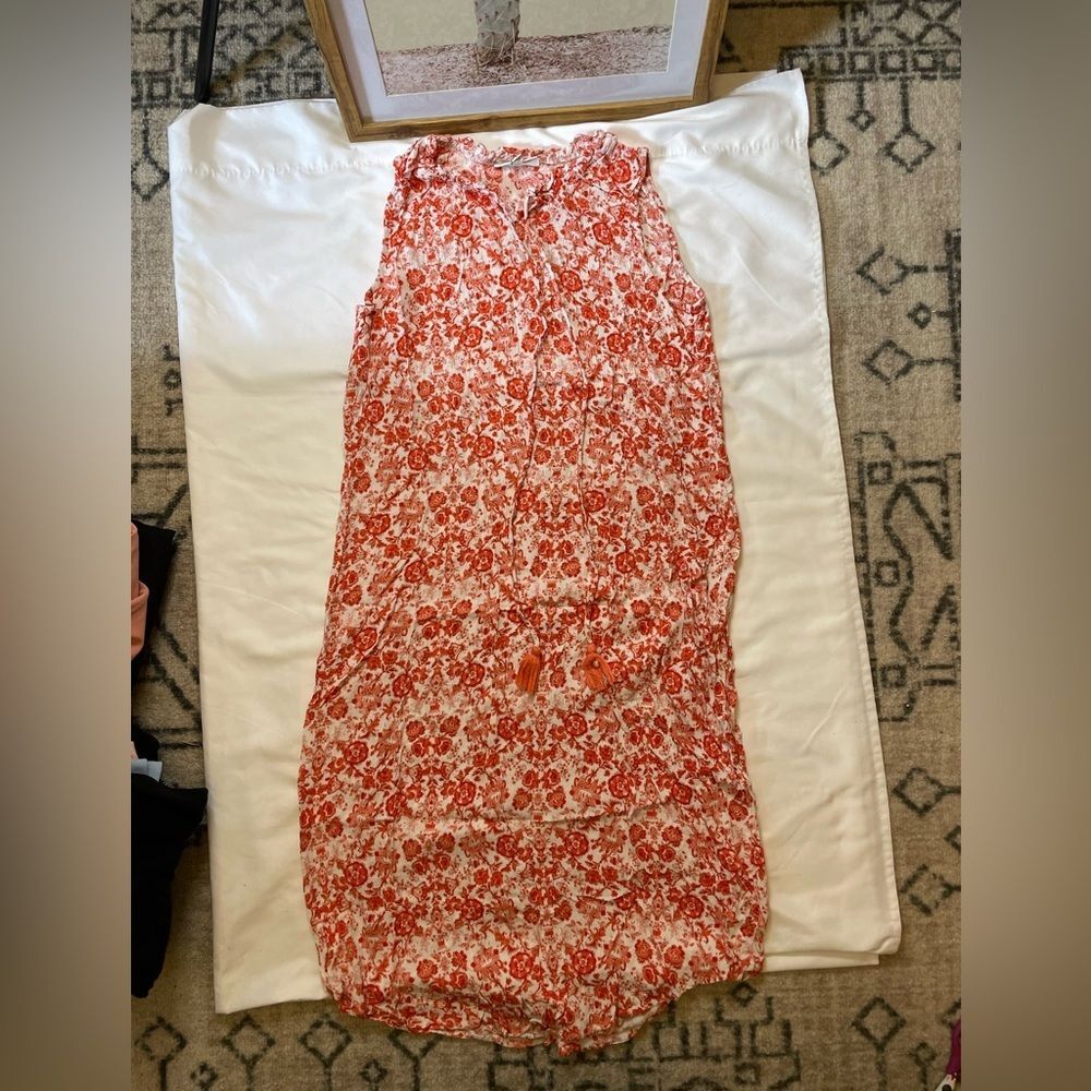 Studio B size XL red and white floral maxi dress
